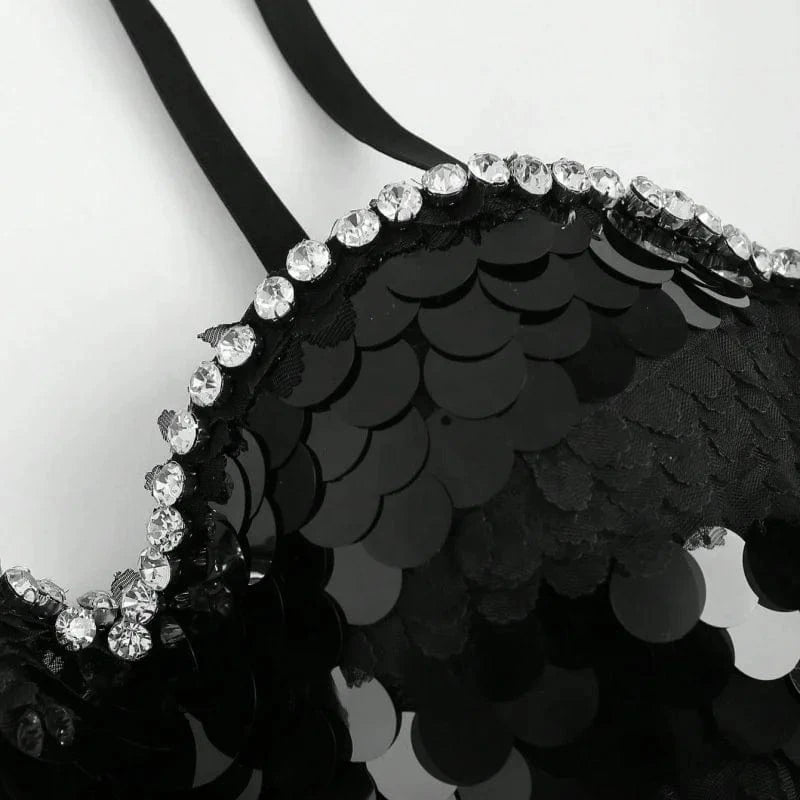 2024 Women Sexy Outwear Night Club Corset Top Rhinestone Crop Tops Bustier Bustier Spaghetti Strap Performance Clothing - Buy Wo