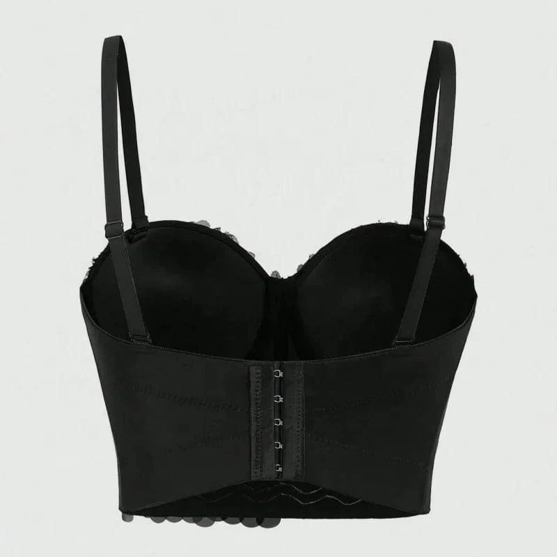 2024 Women Sexy Outwear Night Club Corset Top Rhinestone Crop Tops Bustier Bustier Spaghetti Strap Performance Clothing - Buy Wo