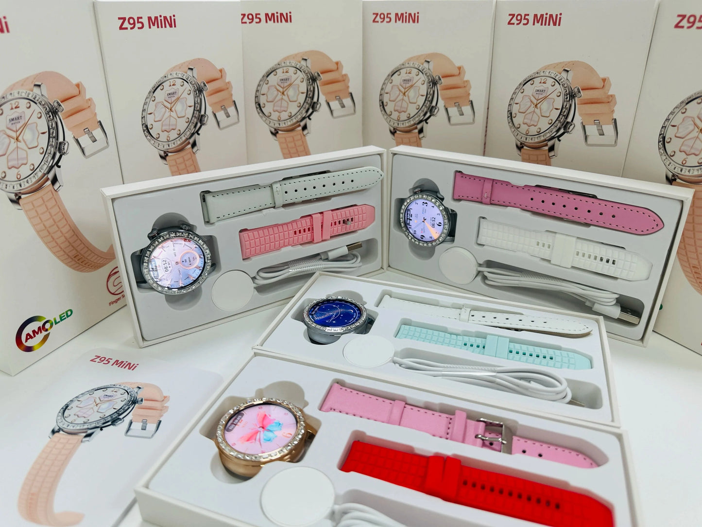 2024 Z95 mini Smart watch 1.3nch AMOLED Lady Fashion Luxury BT Call IP68 Waterproof 460mAH Sport smartwatch for women