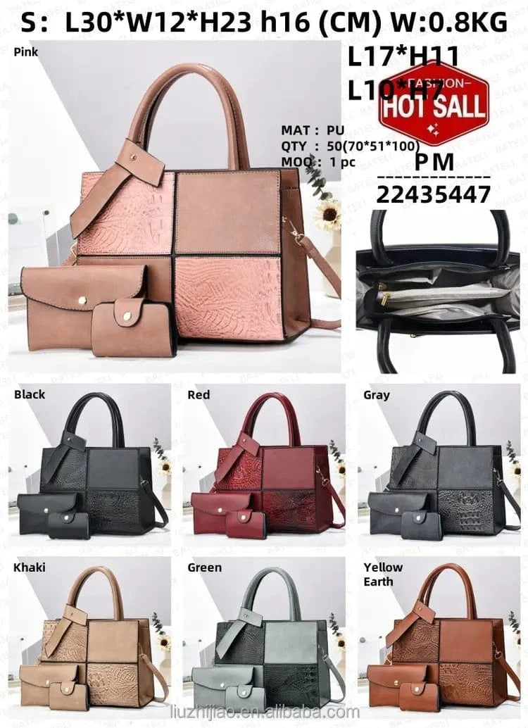 2025 Bag for Women Three Pieces Set Fashion Ladies Handbag Shoulder Large Capacity Bag for Business Versatile Casual Handbag