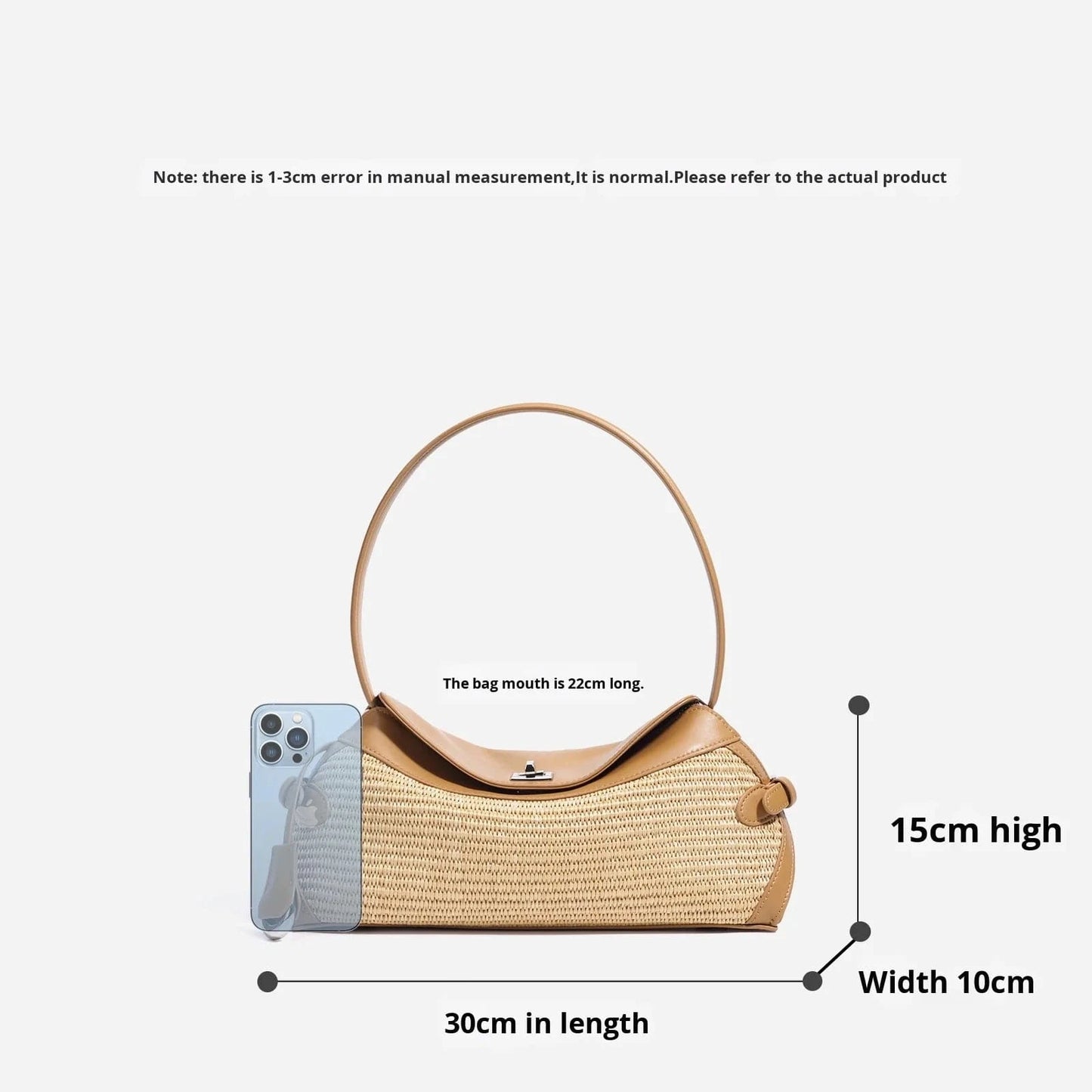 2025 Lightweight Simple Fashion Sling Raffia Crossbody Tote Bag High Quality Genuine Leather Handmade Woven Straw Underarm