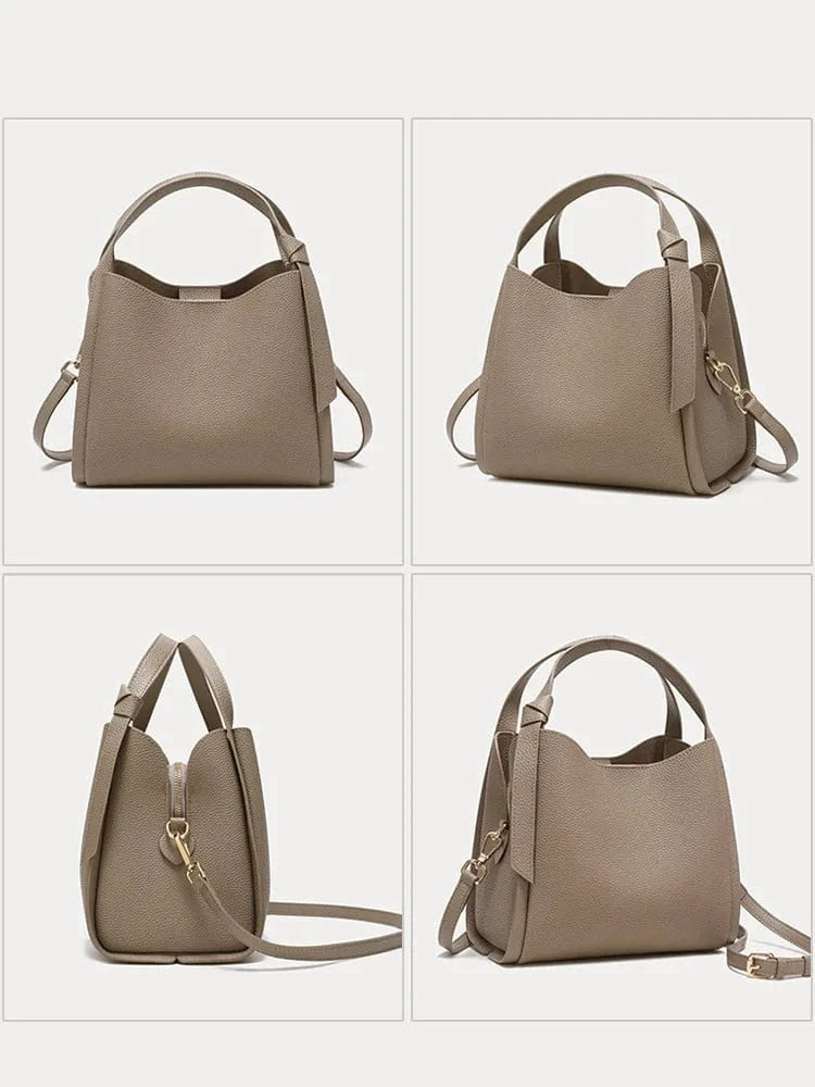 2025 Luxury Genuine Leather Handbags Ladies Real Leather Bucket Shaped Messenger Crossbody Handbag Wholesale Tote Shoulder Bag