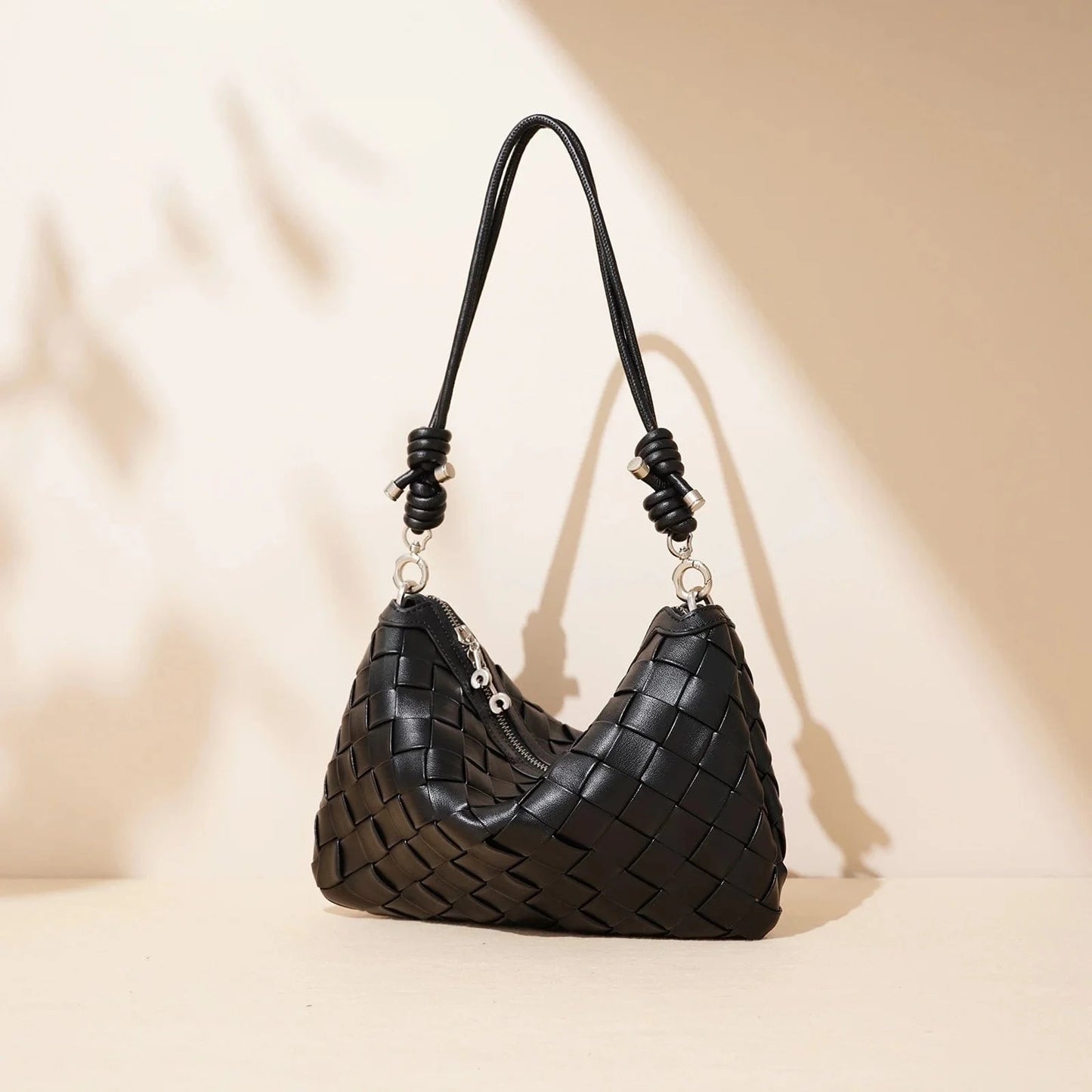2025 New Design Woven Bag Luxury Genuine Cowhide Leather Women Handbag High-End Women's Hand-Woven Armpit Bag BOLSO DE LUJO