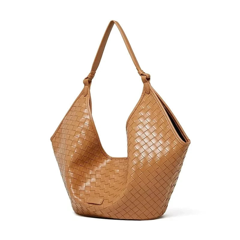 2025 New Luxury Women's Genuine Leather Basket Bags Handbags China Wholesale Weaving Grain Cowhide Women's Shoulder Bag