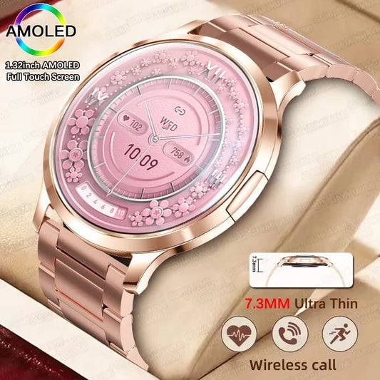 2025 New Smart Watch For Women 1.32"HD AMOLED Screen IP68 Waterproof Heart Rate Women Health Ladies Smartwatches For Android ios