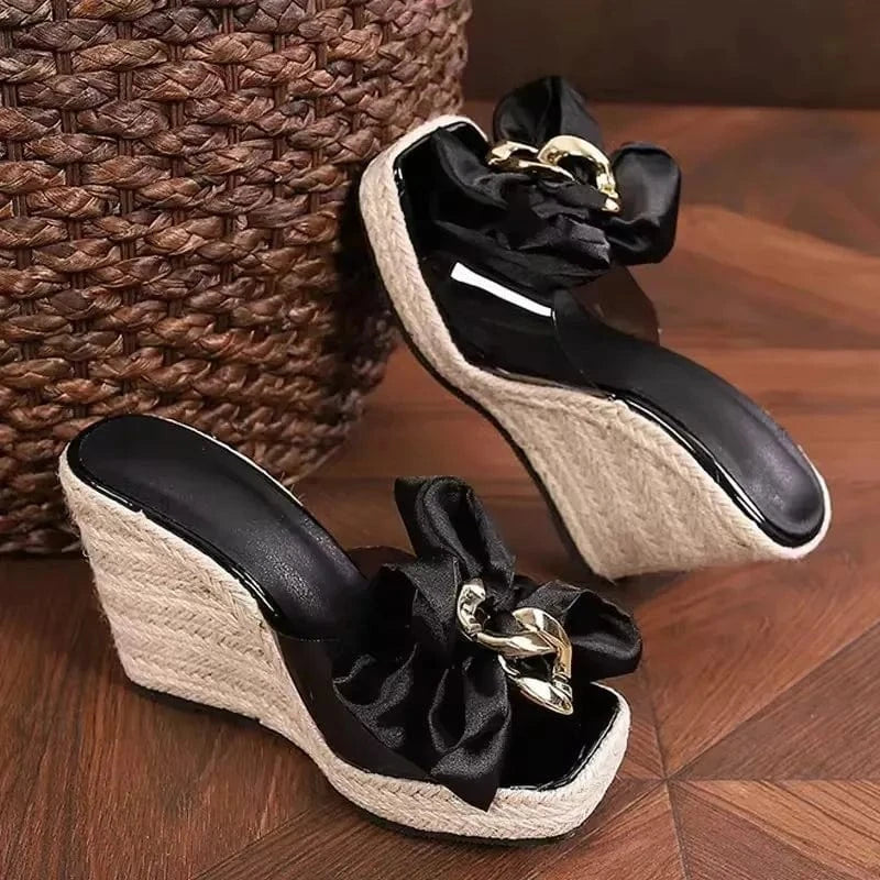 2025 New Style Designer Luxury Ladies Slippers Shoes Bag Set High Quality Women Pumps Chain Sandals Shoes Purse Set