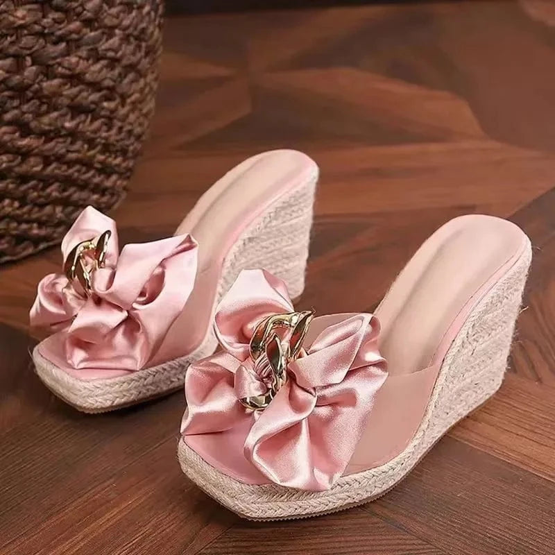 2025 New Style Designer Luxury Ladies Slippers Shoes Bag Set High Quality Women Pumps Chain Sandals Shoes Purse Set
