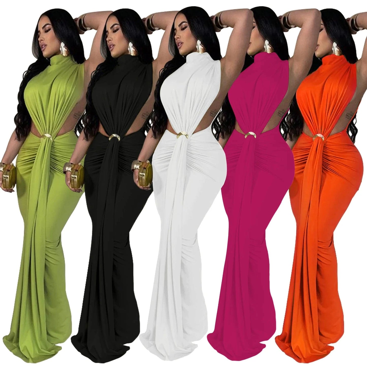 2025 sexy hollow cut out night club prom black maxi long evening dress women ladies elegant ball gown for night party sexy