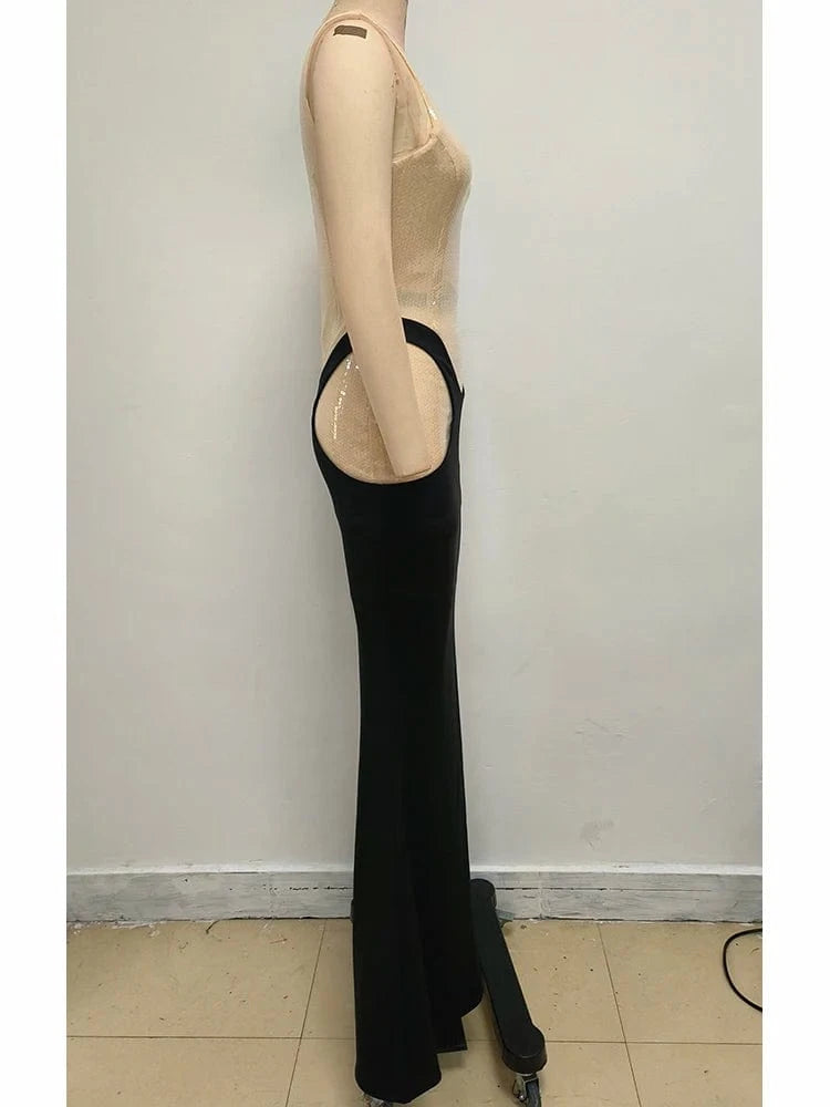 2025 Women Glamorous Sleeveless Cut-out Mermaid Maxi Dress Sparkling Sequin High-Quality Fabric Sexy Trendy for Evening Party