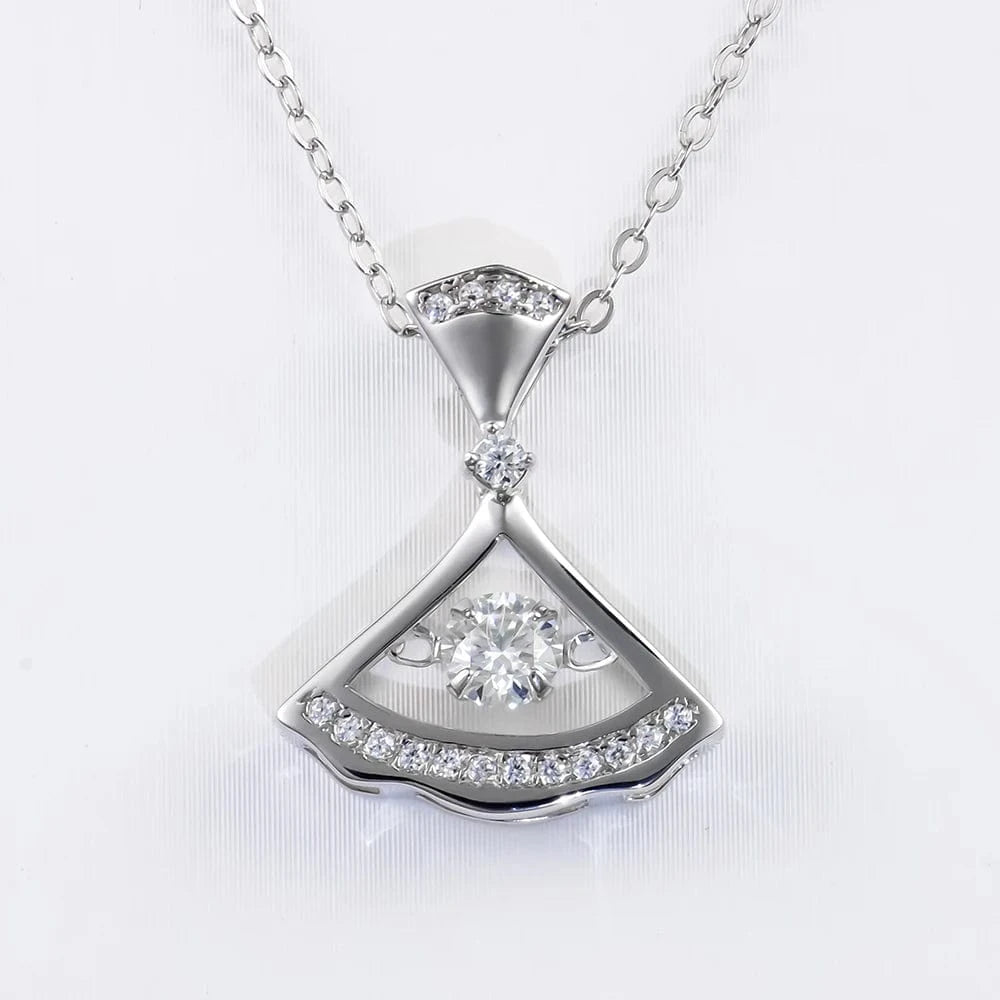 20inches / Dancing necklace Xingyue Moissanite FINE Jewelry PENDANT 925 SILVER with Round shape 1.0carat FASHION JEWELRY NECKLACE FOR WOMEN