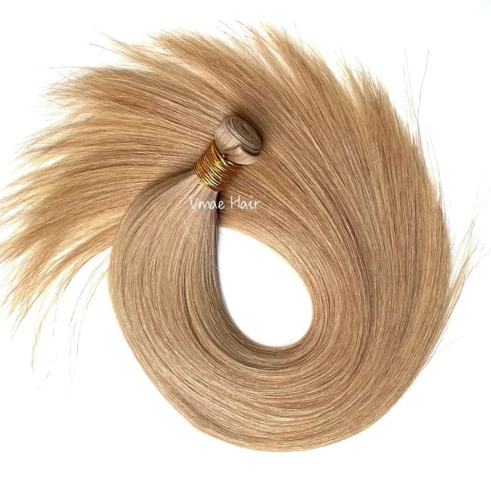 22 Inches / #20 VMAE Double Drawn Straight Hand Tied Invisible Virgin Remy Cuticle Aligned Genius Russian Weft Human Hair Extensions Human Hair