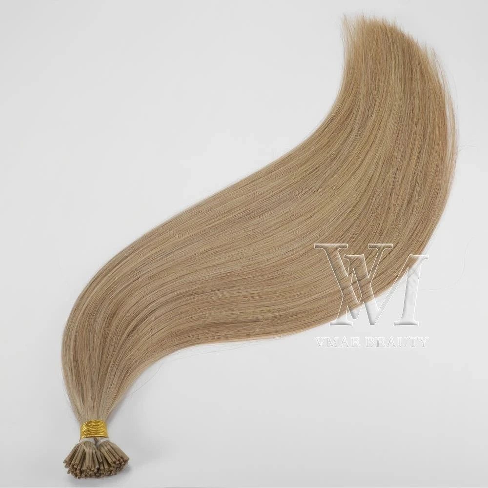 22 Inches / I Tip #27 VMAE Cuticle Aligned European Hair Blonde 613 60 I Tips Flat Tip Virgin Kreatin K Tip Hair Extensions Human Hair