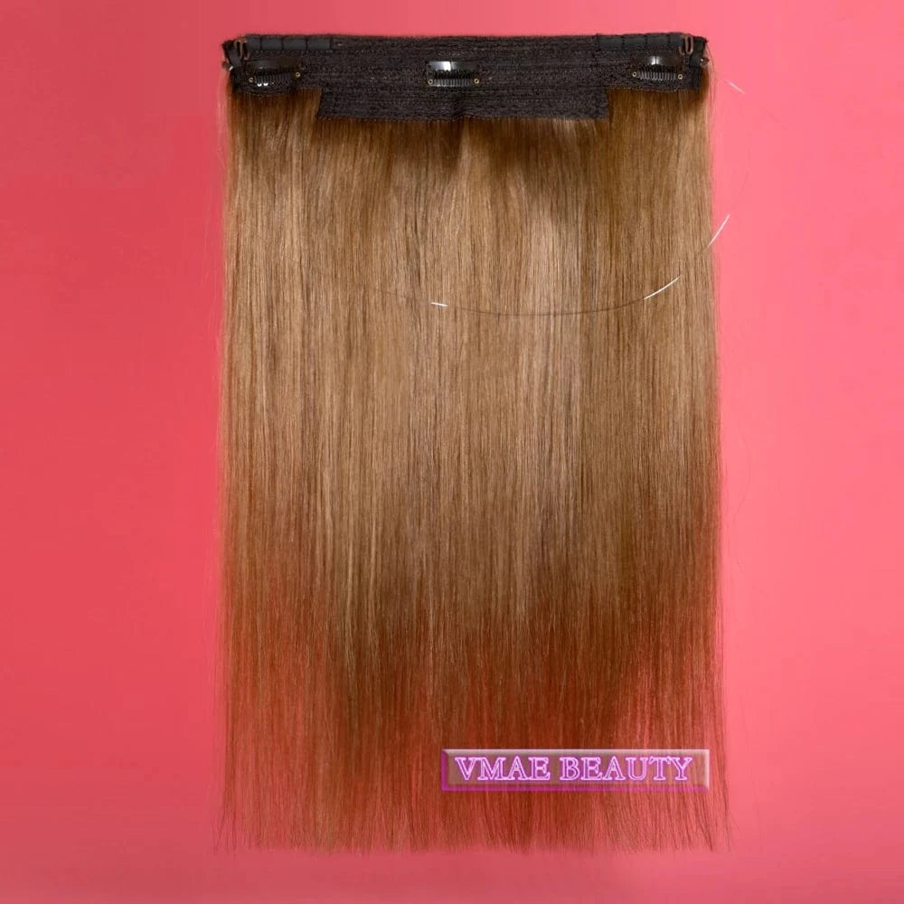22 Inches / P#6/8 VMAE Remy Blonde Highlight Color Straight Russian Cuticle Aligned Raw Virgin Halo Hair Extensions Human Hair