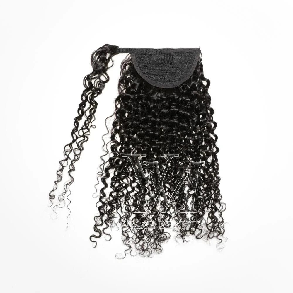 22 Inches / wrap around 3A 100g VMAE 100g Virgin Raw Cuticle Aligned Afro Kinky Curly Ponytails Wrap Around Drawstring Ponytail Human Hair Extensions