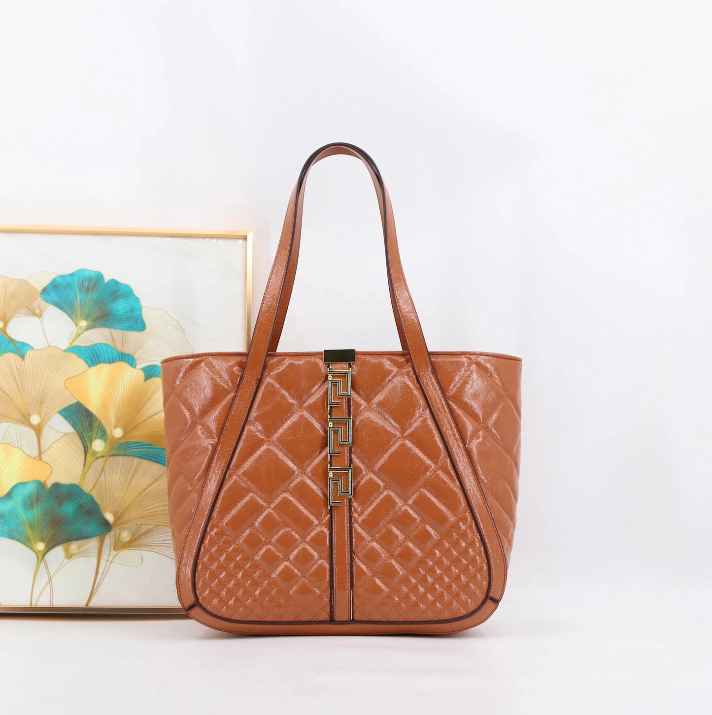 231007B BROWN 2024 top selling women's handbag fashion designer women's tote bag super fiber leather ladies bag large size tote bag factory 35