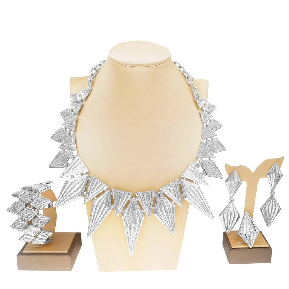 24k Gold Plated Latest Brazilian Jewelry Set / Adjustable / H00634 Zhuerrui Big Necklace Jewellery 24k Gold Plated Latest Brazilian Jewelry Set Three Color Electroplating Custom Jewelry H00633