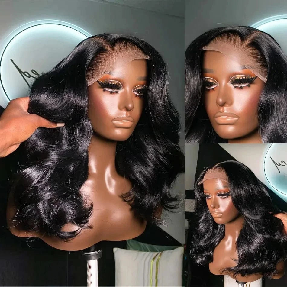 250% Short Bob Body Wave 5X5 4X4 Glueless Wigs Human Hair Ready To Wear Lace Front Transparent Lace Frontal Virgin Hair Wig