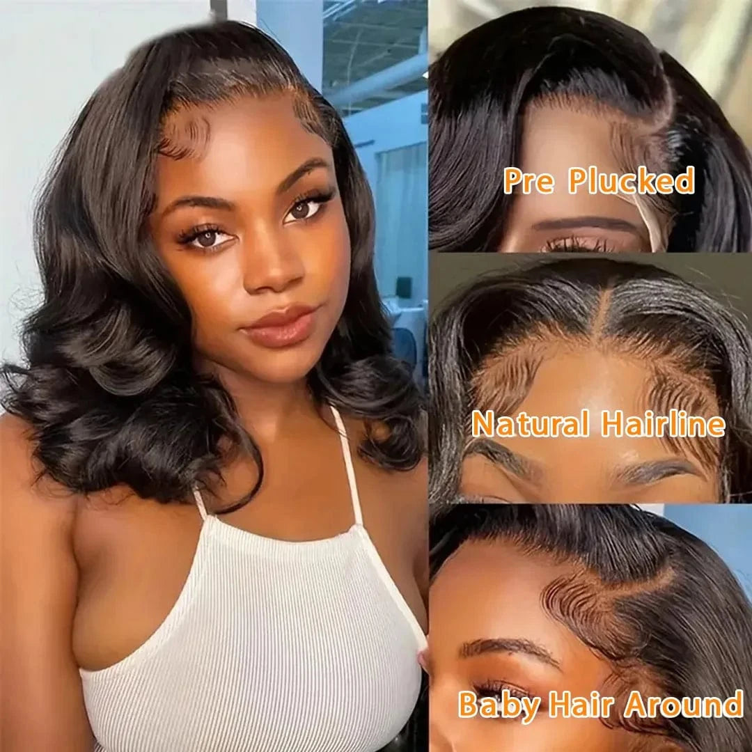 250% Short Bob Body Wave 5X5 4X4 Glueless Wigs Human Hair Ready To Wear Lace Front Transparent Lace Frontal Virgin Hair Wig