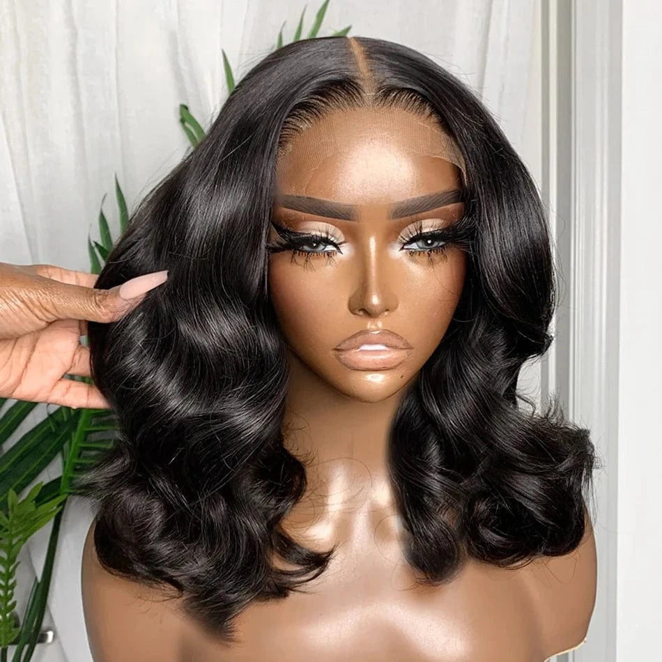 250% Short Bob Body Wave 5X5 4X4 Glueless Wigs Human Hair Ready To Wear Lace Front Transparent Lace Frontal Virgin Hair Wig