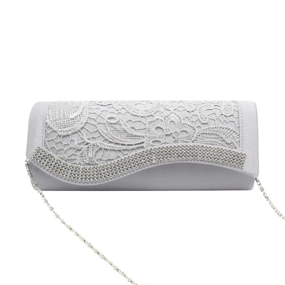 26*6*11cm26*6*11cm / silver Factory direct supply spot women's bags, European and American fashion pleated clutches dinner evening bags
