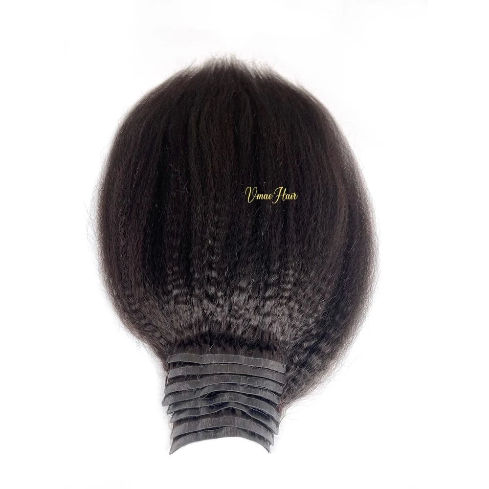 26 Inches / coarse kinky VMAE Seamless clip ins Indian Raw Cuticle Aligned more invisible soft clip in with thinner edge Human Hair Extensions