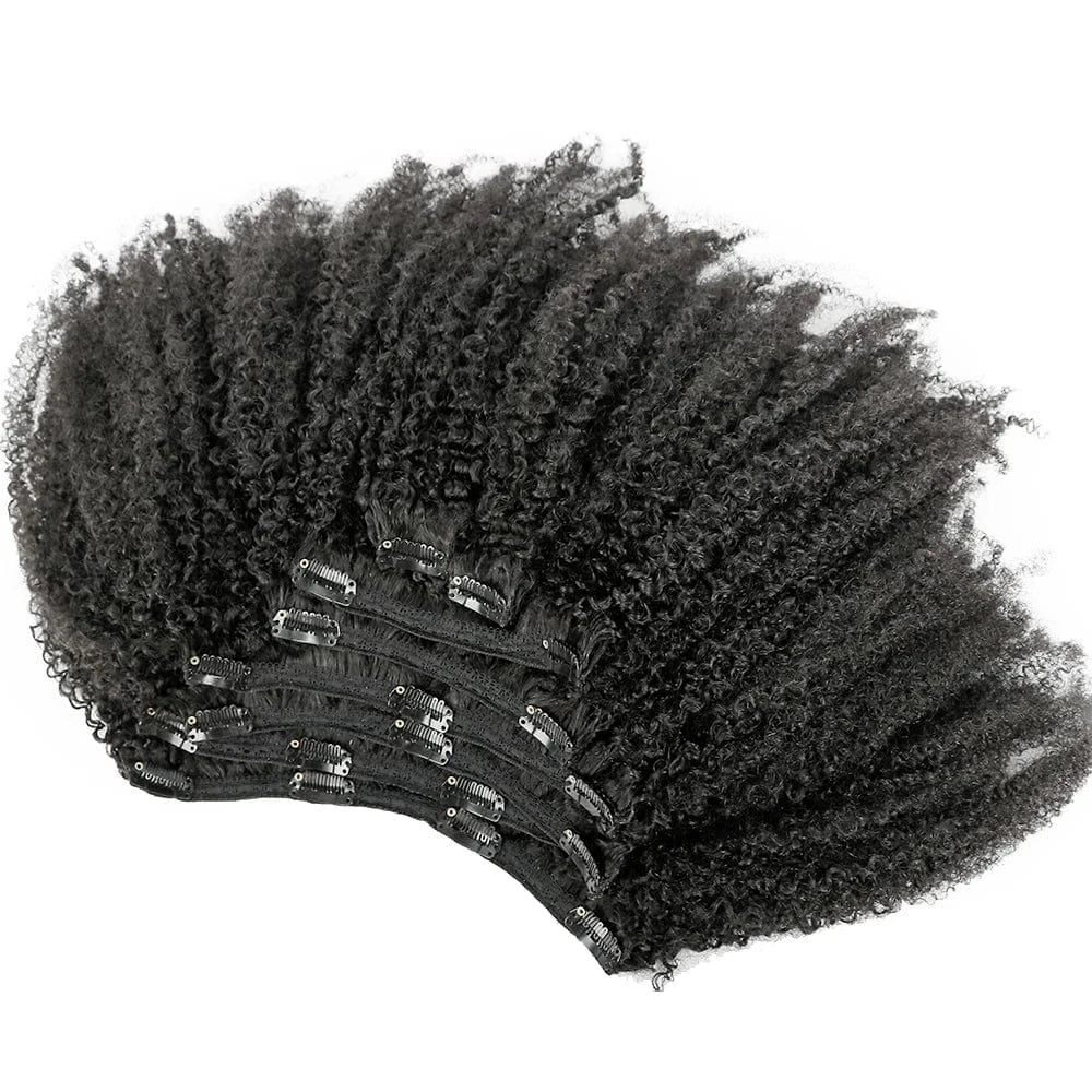 28 Inches / 4b Clip in hair extension for black women 3b 3c kinky curly natural one donor 100g 120g unprocessed clip in curly hair extension
