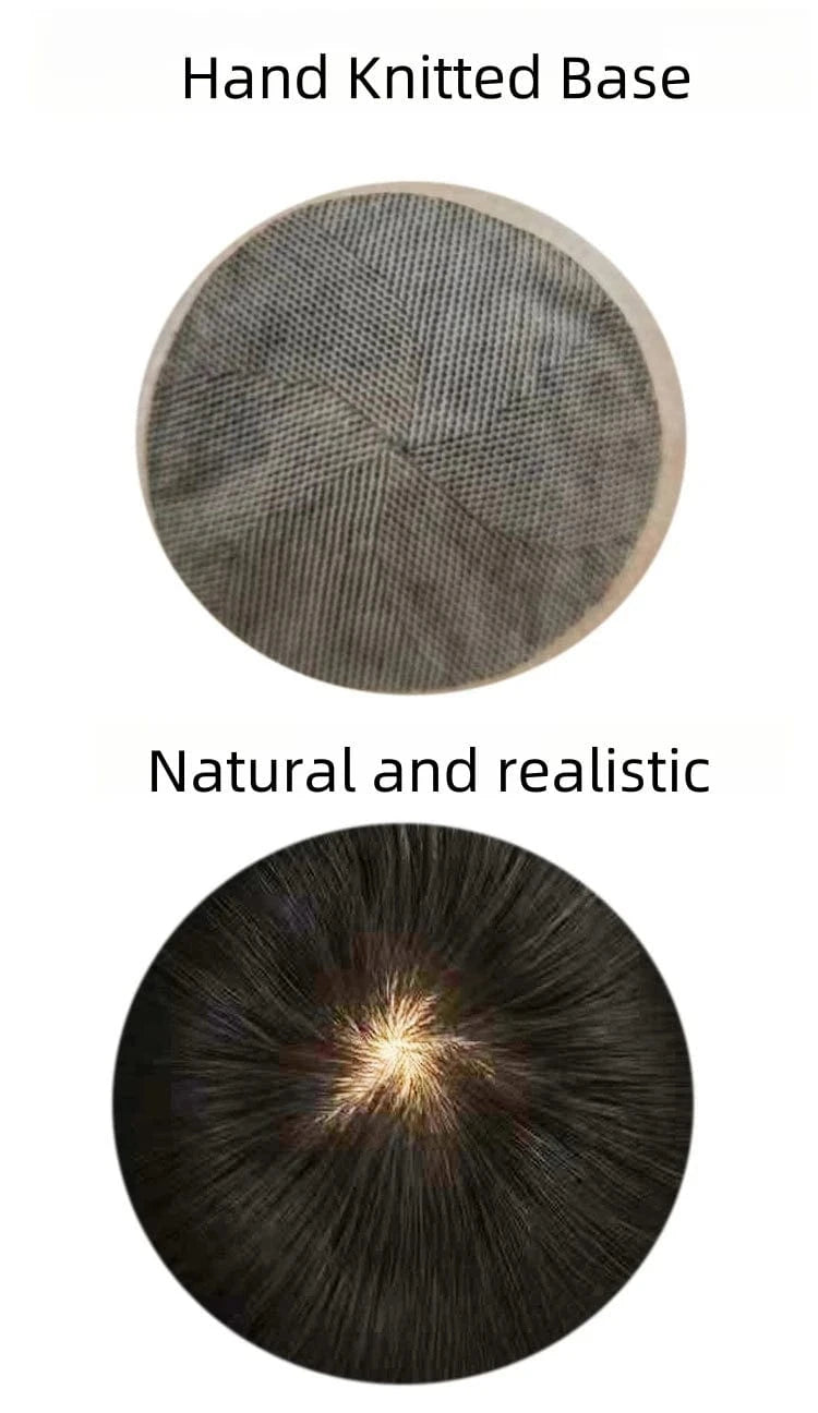 3# Net Men Toupee with Breathable Base Hair Patches Remy Hair Natural Men's Wig