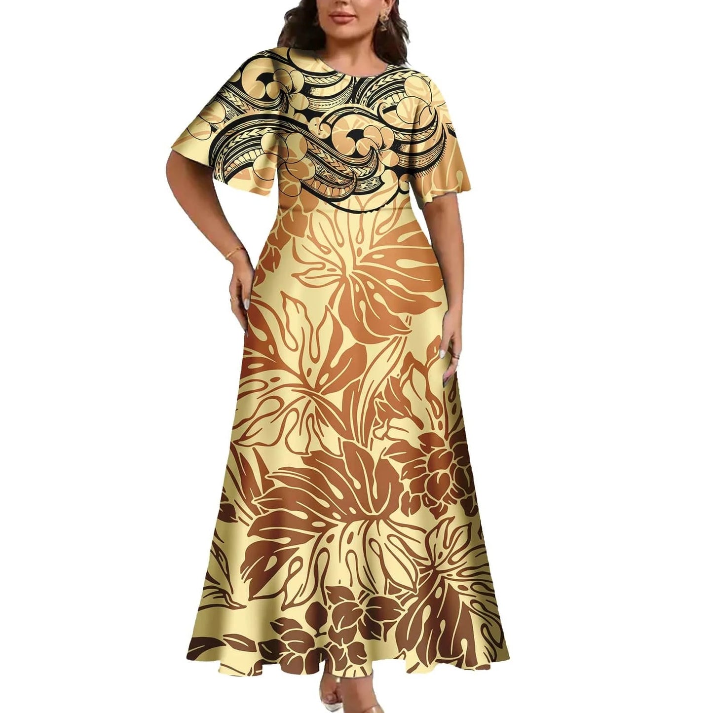 3 XL / 0391L-2987 Casual Women Dresses Elegant Clothing Dropship Print on Demand Samoan Polynesian Tribal Luxury Ladies Dresses Women Clothing