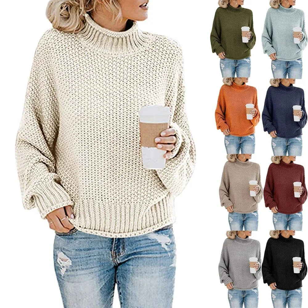 3 XL / 2 2024 Custom Logo OEM & ODM ladies Turtleneck Knitwear Pullover Striped Knit Jumpers Cotton Plus Size Knitted Women's Sweater