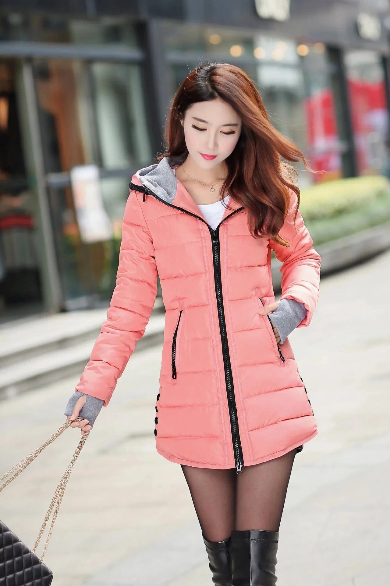 3 XL / 20 warm coat plus size candy color cotton padded jacket female long parka womens wadded jaqueta feminina