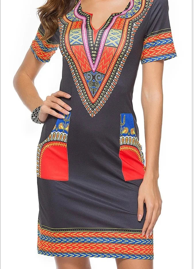 3 XL / 4 Hot African Print Fashion Dashiki Dresses for Women