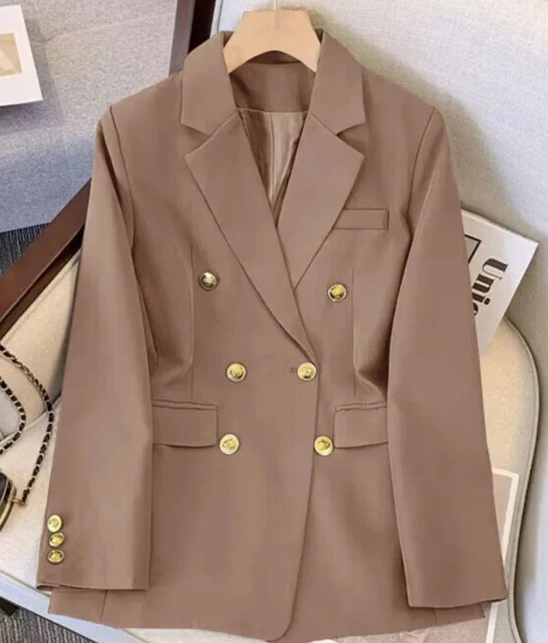 3 XL / coat Khaki Liu Ming Fashion Wholesale Spring Autumn Women High End Blazer 2 Piece Pants Set