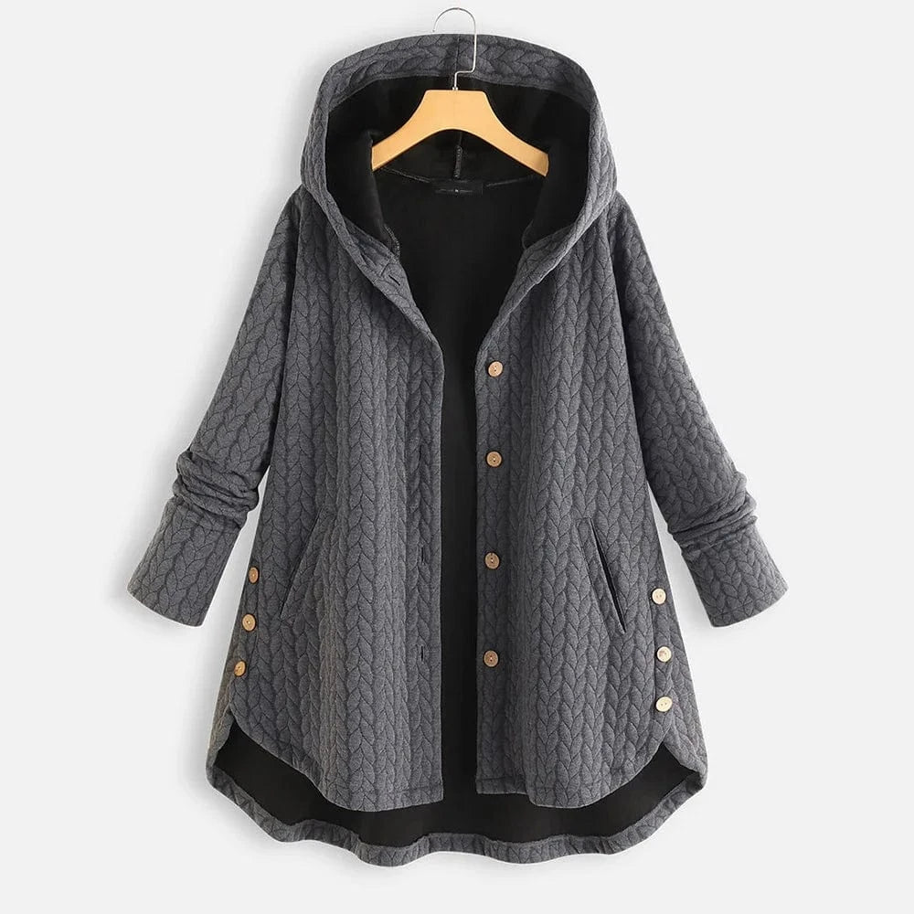 3 XL / Gray New Arrival Women'S Clothing Asymmetric Hooded Woman Plus Size Long Winter Coat Jacket