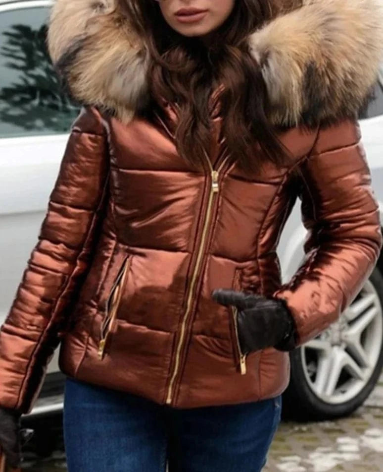 3 XL / Orange Liu Ming New Trending High Quality Winter Women Clothes Warm Windproof Fur Down Jacket Hooded Parkas Coat