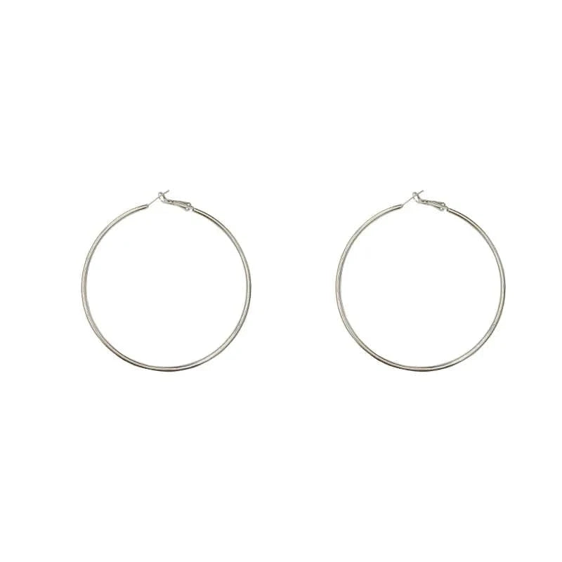 30-70mm Exaggerated Big Smooth Circle Hoop Earrings for Women Aros Simple Round Loop Ear Wedding Jewelry Brincos Cool Gift