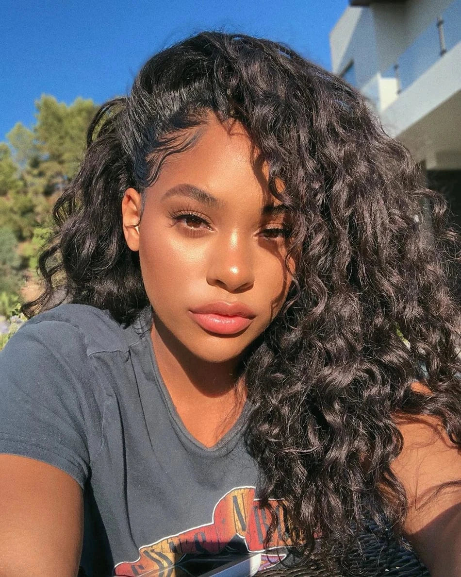 30 inch deep wave frontal wig hair wegs large lace front human hair wigs 4*4 lace front wig