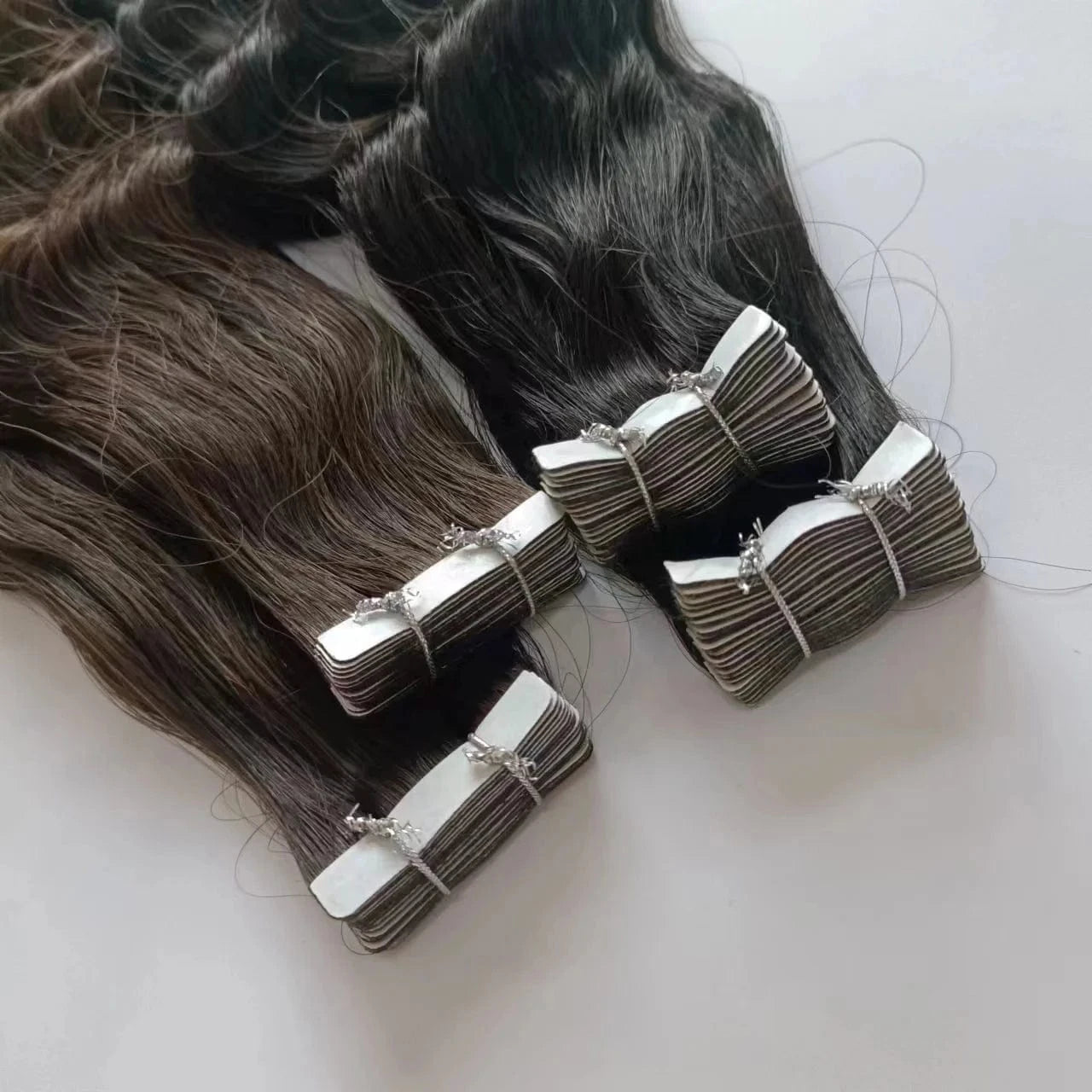 30 Inches / 2# 2024 new fashion natural looking real tape in hair extensions accessories raw indian virgin hair extensions