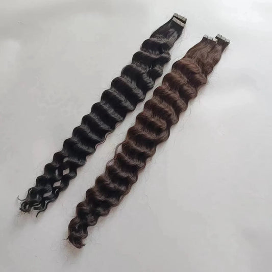 30 Inches / 2# 2024 new fashion natural looking real tape in hair extensions accessories raw indian virgin hair extensions