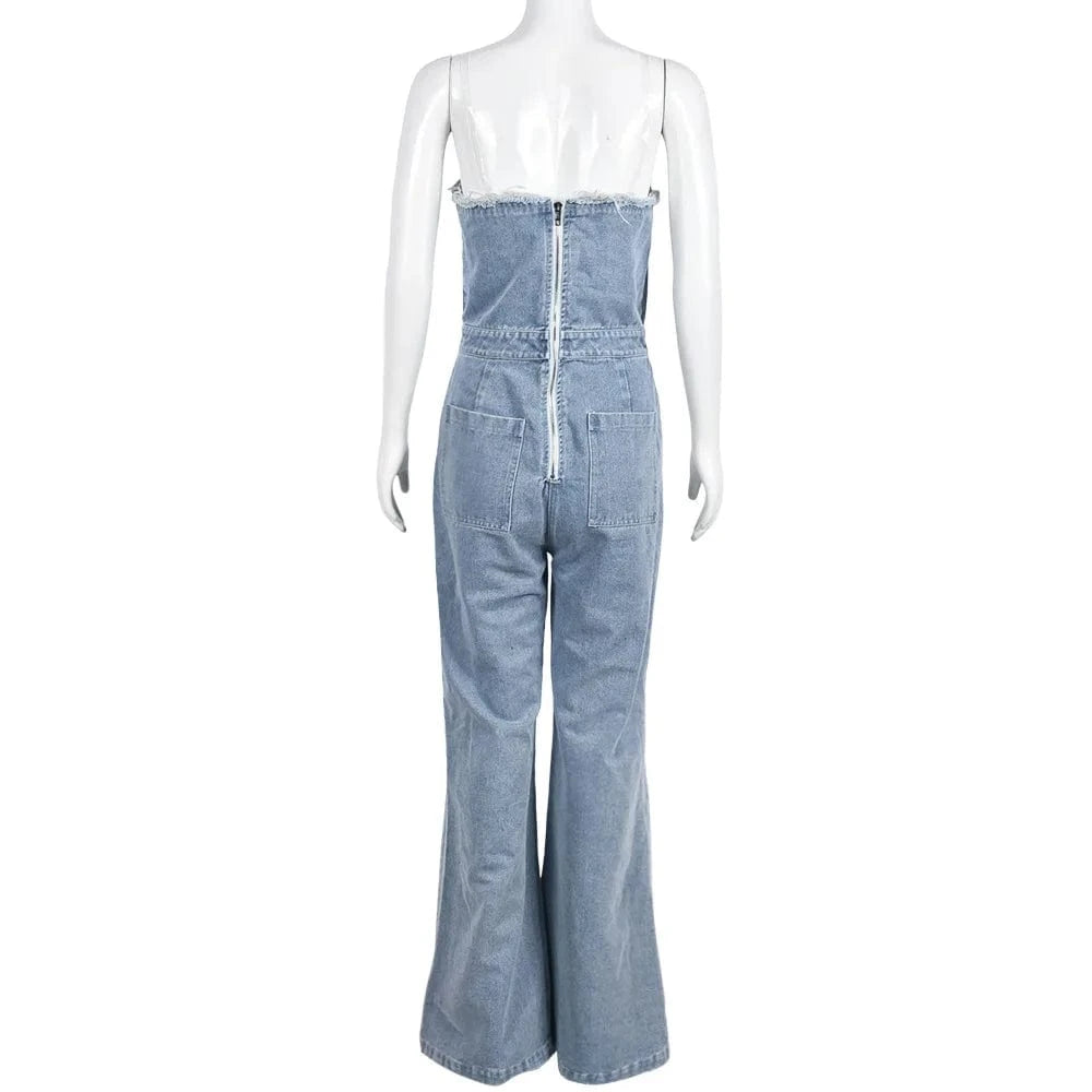 31337jy New Arrivals 2024 Women Clothes One Piece Denim Jeans Casual Jumpsuits Playsuits Bodysuits