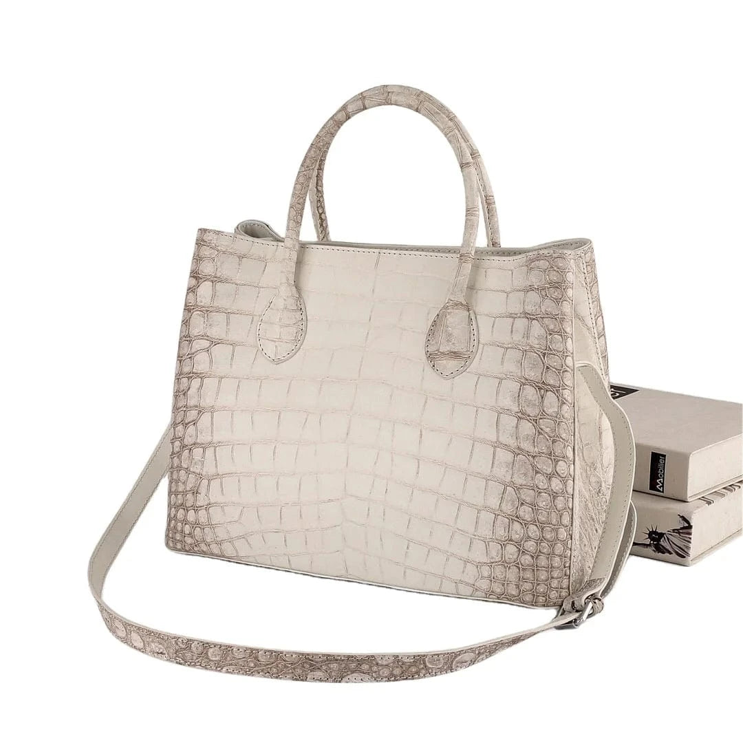 32-24-15cm / 1 High Quality Real Alligator Leather Bags Himalayan crocodile Women luxury Handbags Ladies Crocodile Skin Tote Bags