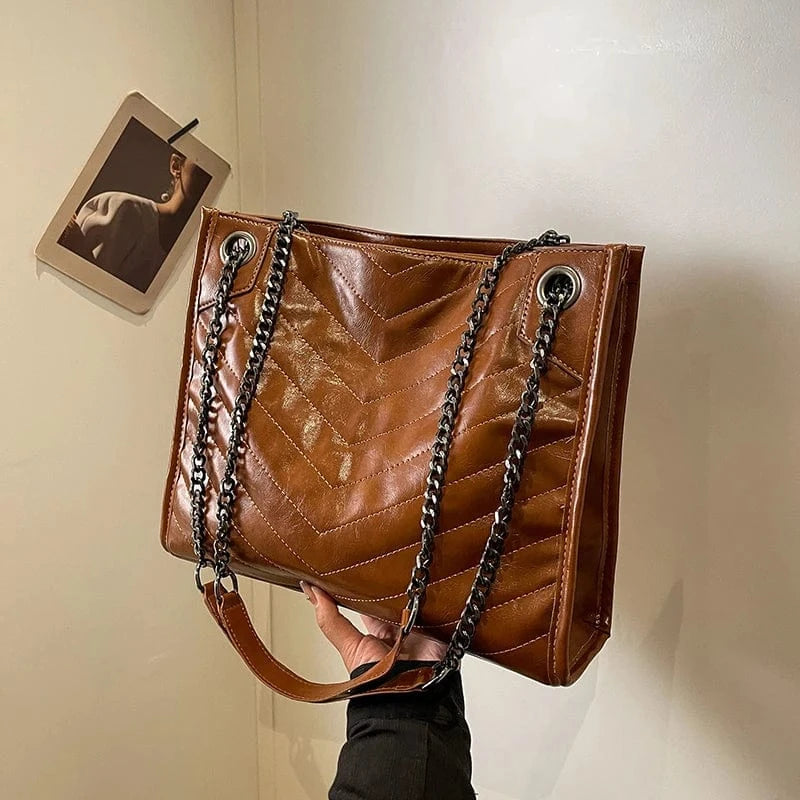 32cm*10cm*26cm / brown Factory wholesale handbags 2024 Light Lady High Capacity Tote Bags Lady Design Purses For Female