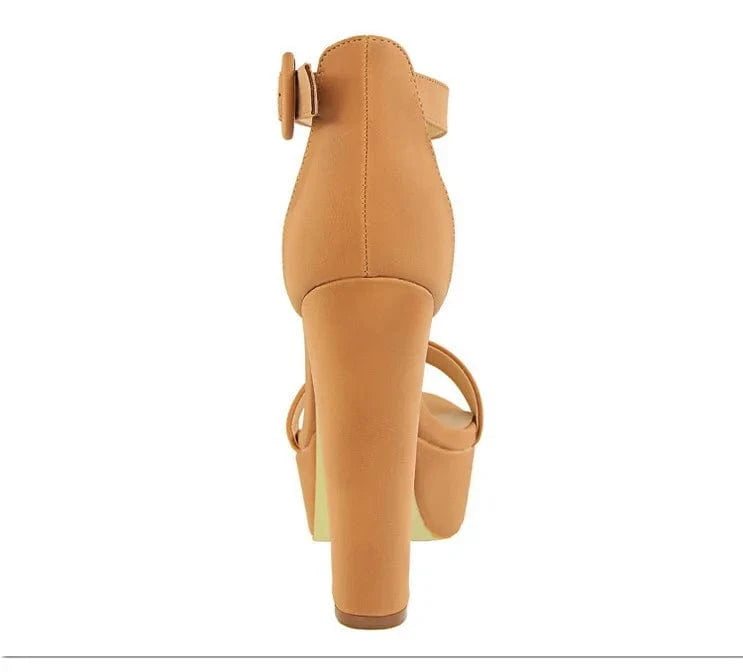 34-43 Thick Heel Ultra High Heels Sexy nightclub women's shoes Waterproof platform exposed toe belt buckle sandals
