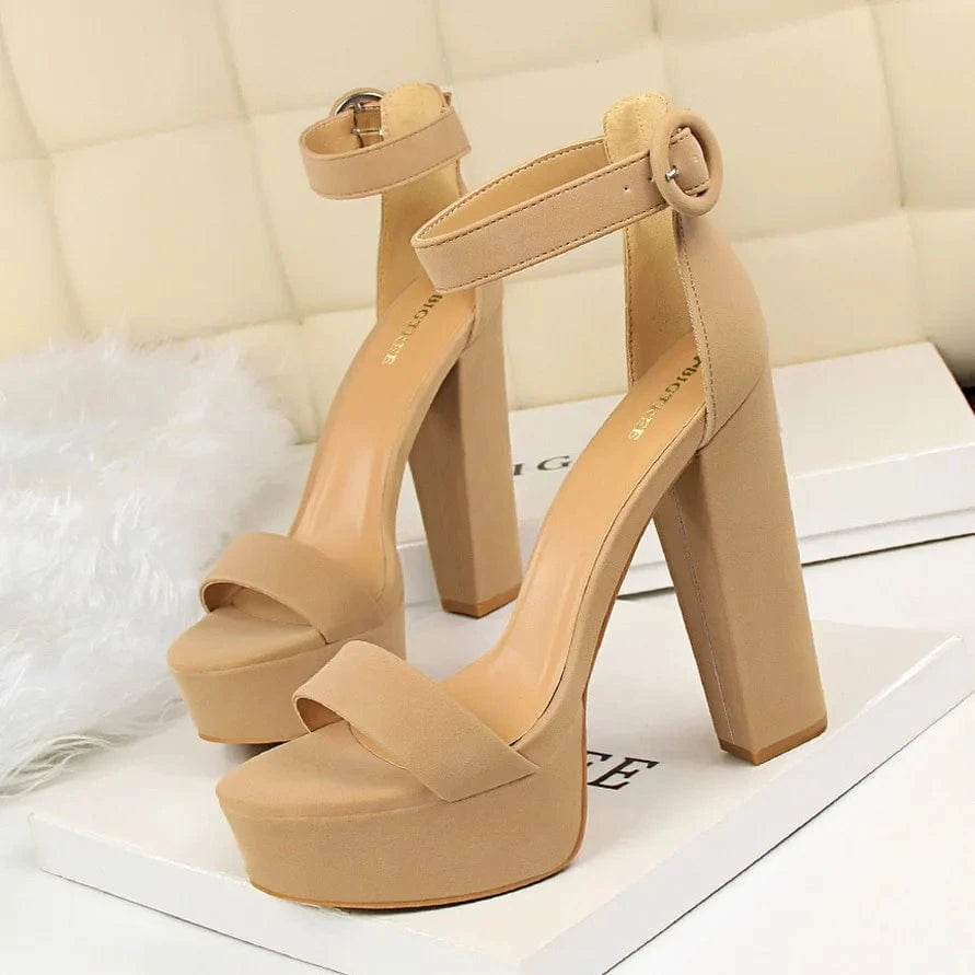 34-43 Thick Heel Ultra High Heels Sexy nightclub women's shoes Waterproof platform exposed toe belt buckle sandals