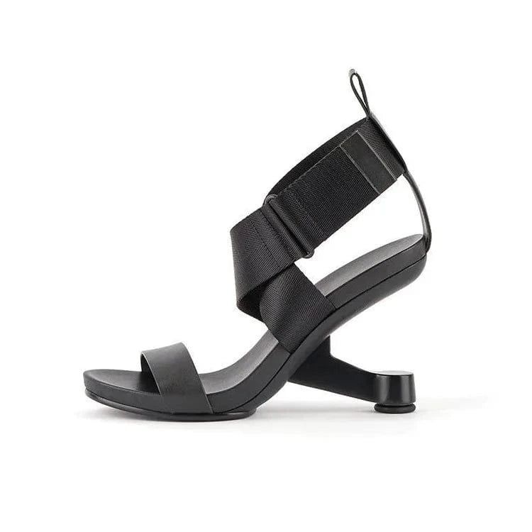 34 / Black Women Casual Sandals Vintage T-strap Round-toe Mujer Zapatos Cross Strap Lace Up High Heel Sandals Ladies Party Office Sandalias