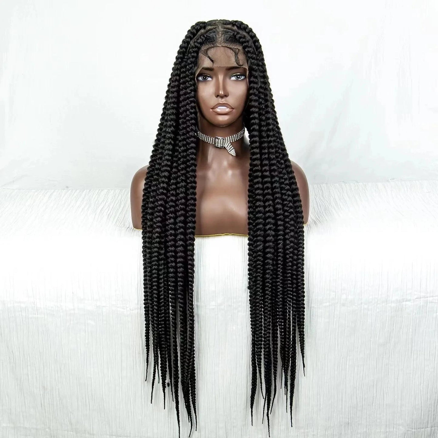 34 Inches / 01 360 Full Hd Lace Frontal Wig Pre Plucked,Glueless Lace Front 360 Braided Wig,Unprocessed Human Hair Wig With Baby Hair Black Wig
