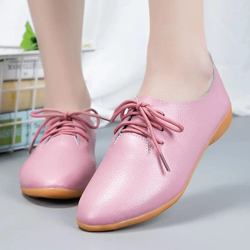 35-44 large size small white shoes single shoes 16 colors cowhide casual office flat closed shoes for women