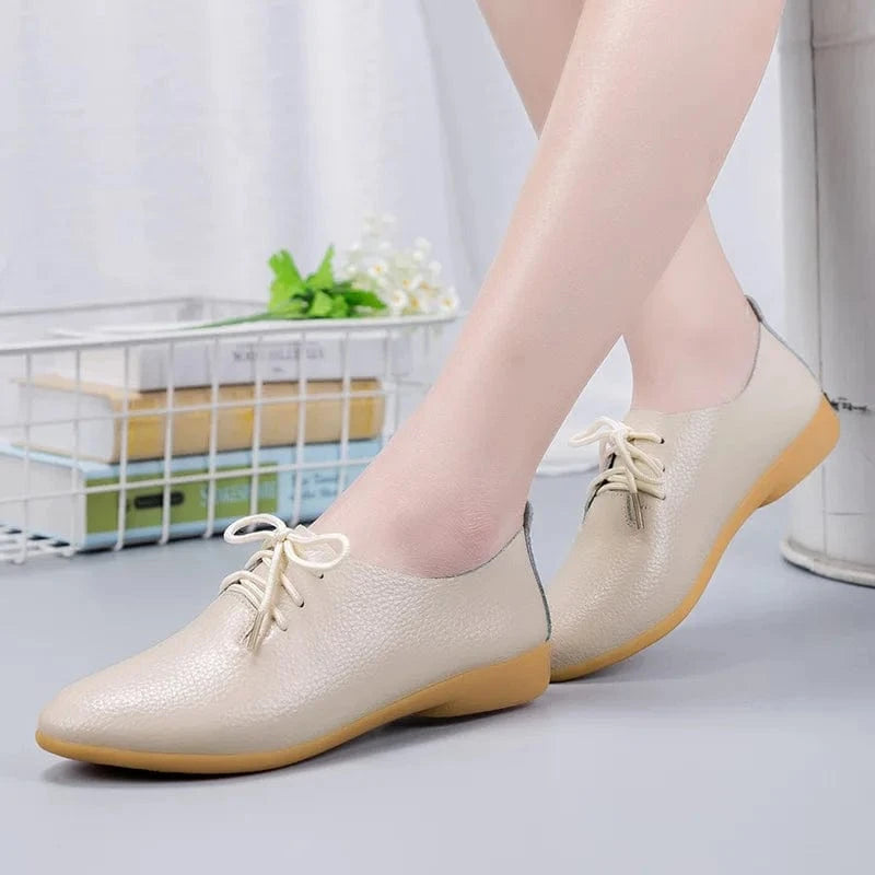 35-44 large size small white shoes single shoes 16 colors cowhide casual office flat closed shoes for women