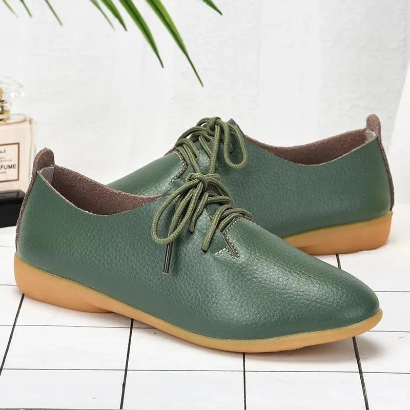 35-44 large size small white shoes single shoes 16 colors cowhide casual office flat closed shoes for women