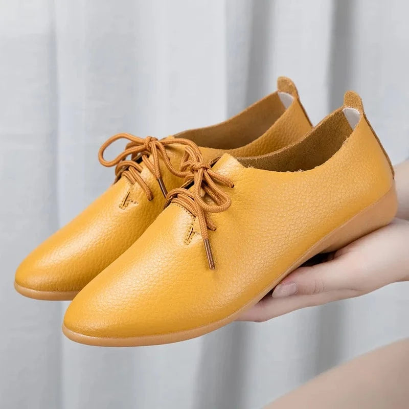 35-44 large size small white shoes single shoes 16 colors cowhide casual office flat closed shoes for women