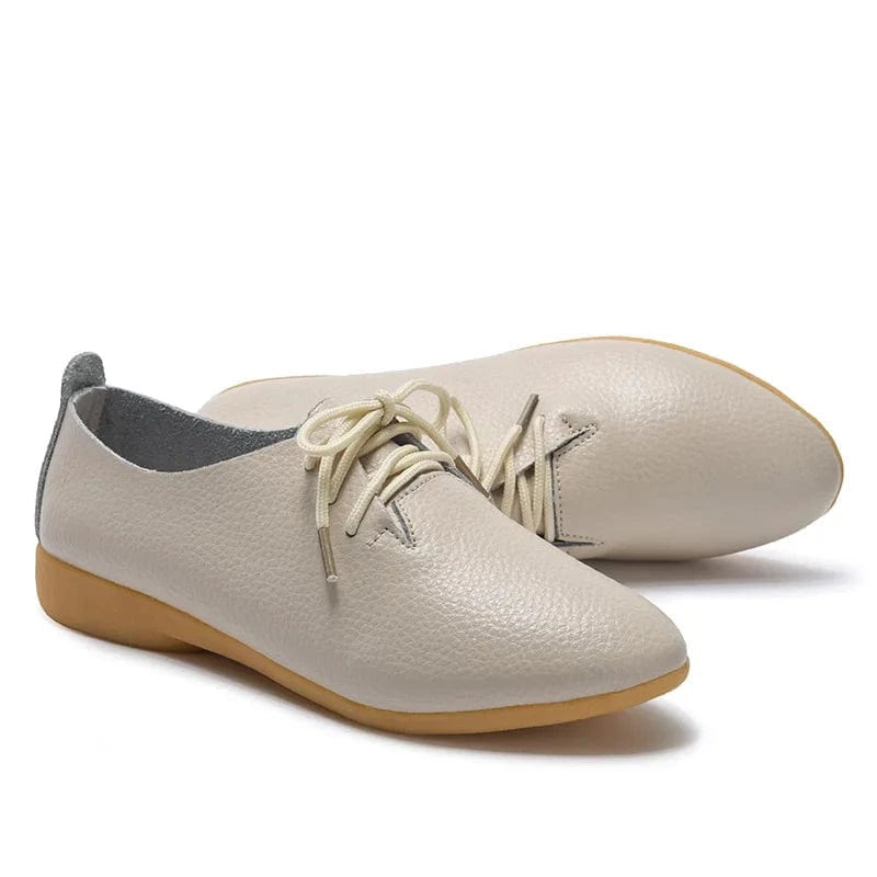 35-44 large size small white shoes single shoes 16 colors cowhide casual office flat closed shoes for women